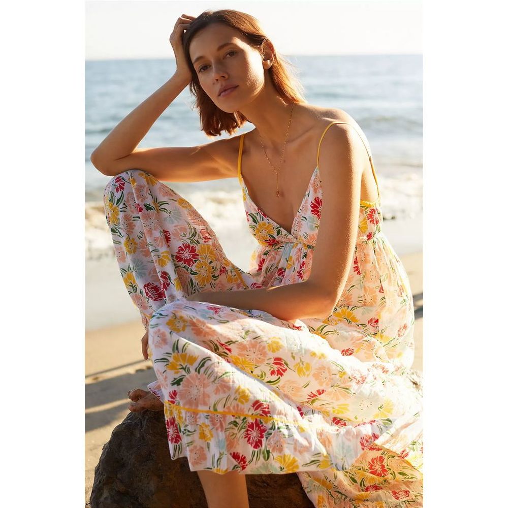New Anthropologie x Ro's Garden Florida Maxi Dress sz M - Picture 5 of 9